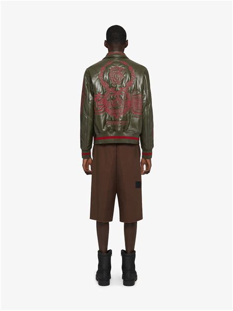 givenchy bomber mens|GIVENCHY Crest bomber jacket in embroidered leather .